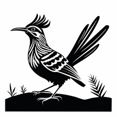 Roadrunner vector illustration. Roadrunner silhouette vector illustration