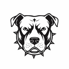 Simple Modern Logo Pitbull Head Vector Isolated on White Background.
