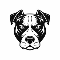 Simple Modern Logo Pitbull Head Vector Isolated on White Background.