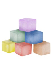 Watercolor Toy Blocks – Colorful Cubes