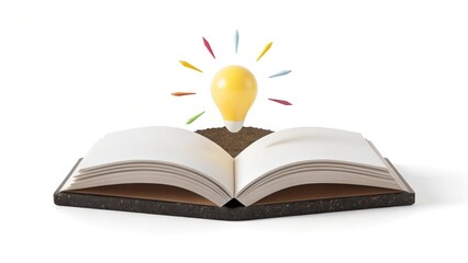Bright Yellow Lightbulb Idea Concept Illustration 3D Render for Creativity Innovation and Solutions