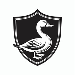 Duck Shield Logo Stock Vector on on white background.