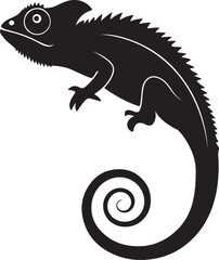 Chameleon silhouette vector design with white background