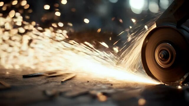 Metal grinder cutting action