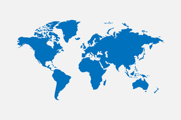 Detailed world map with countries, continents, and oceans. Includes political borders and geographic features. Perfect for education, travel guides, presentations, and global-themed designs.