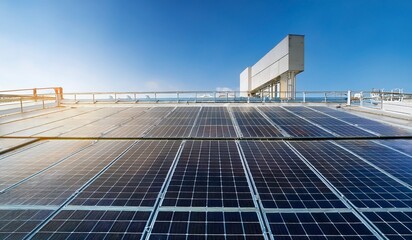 Obraz premium Rooftop Solar Panel Installation Clean Energy Solution for Sustainable Buildings