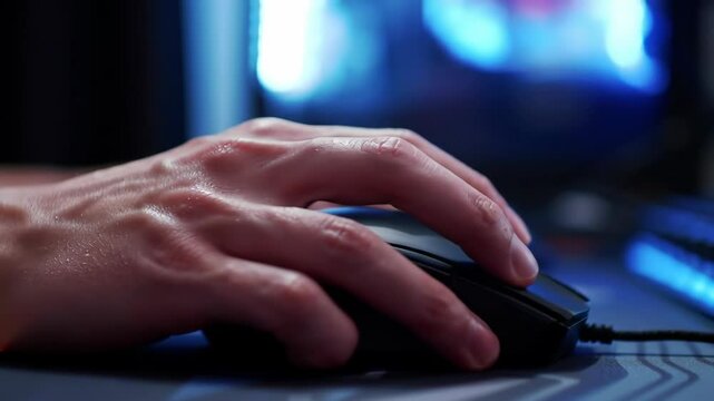 Dynamic hand movement on computer mouse reflecting technology engagement and precision