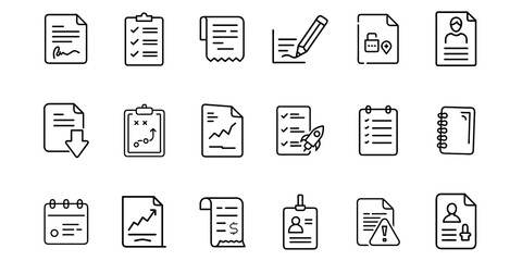 Vector set of black business and office icons for web design