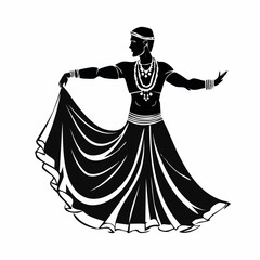 Belly Dancers Vector Images. Silhouette Beautiful Belly Dancer Graphic Drawing Vector on white background.