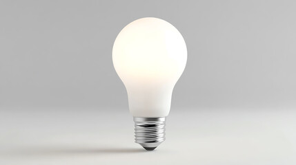 LED light bulb with screw base and soft white glow, energyefficient design, isolated on white background, home lighting product