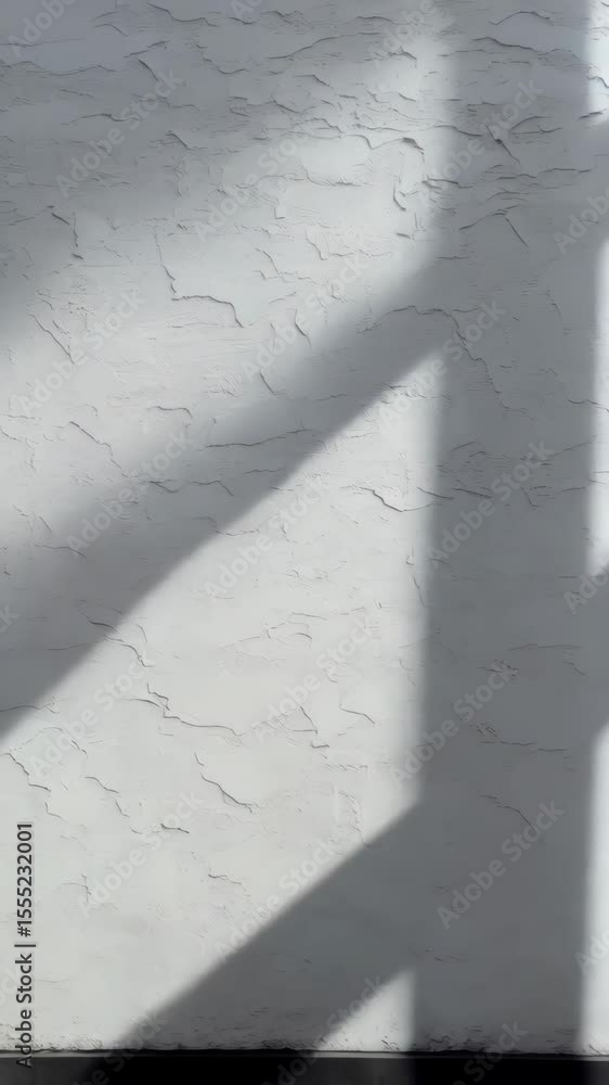 Poster textured light gray wall with diagonal shadow casting soft light to create abstract background for g