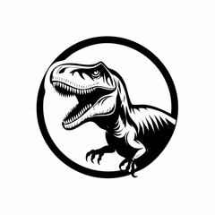 T-Rex Raptor Dinosaur Logo Design Template vector isolated on white background.