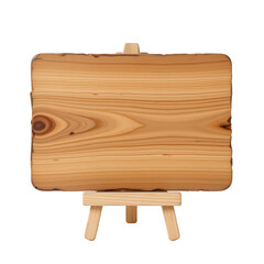 Wooden Board on Stand with Natural Grain Patterns in Neutral Tones for Artistic Display and Presentation Use