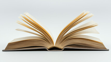 Fototapeta premium A thick book open in a photo studio with a white background