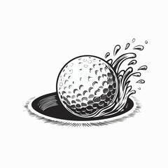 Golf Bunker Shot Images. Golf ball bunker shot sand splash vector isolated on white background.