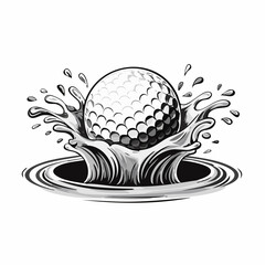 Golf Bunker Shot Images. Golf ball bunker shot sand splash vector isolated on white background.