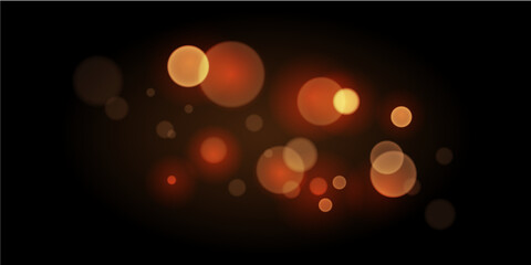 Soft orange and golden bokeh lights on a dark background. Glowing light orbs create a dreamy, festive atmosphere. Ideal for overlays, celebration designs, or abstract backgrounds. 