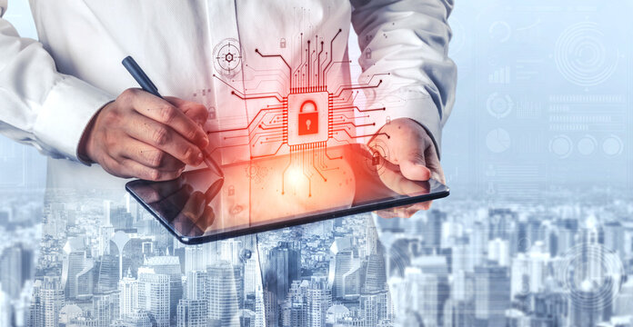 Cyber security system protecting digital infrastructure. Cyber security ensures data safety, prevents breaches, cyber security strengthens defense, and supports secure operations. Vouch