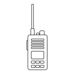 Obraz premium Portable two-way radio with antenna for outdoor communication