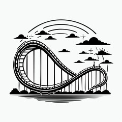 Roller coaster vector image. Roller coaster vector flat minimalistic isolated illustration.