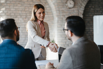 Business people have negotiation on a meeting
