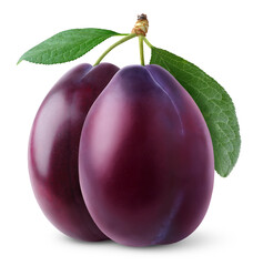 Plums isolated on white