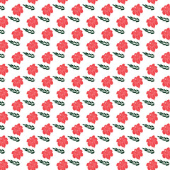 seamless pattern with red flowers