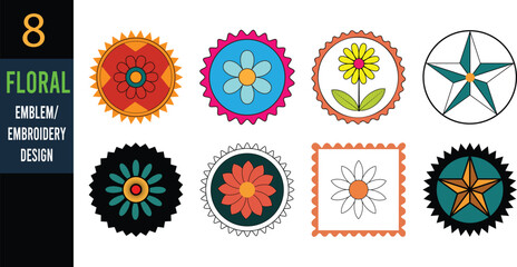 Vibrant Floral Mandala Patterns: Colorful Abstract Geometric Designs with Retro Flair
