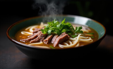 Fototapeta premium pho bowl on dark background