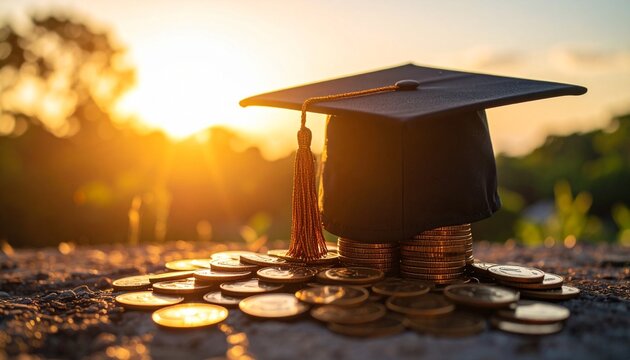 graduation cap and diploma