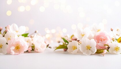 pink flowers on a wooden background