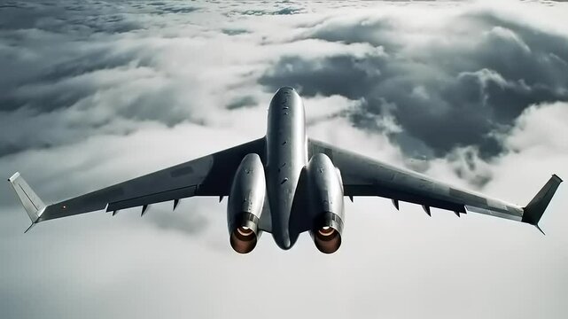 Jet Plane Above Cloudscape.