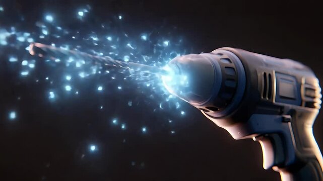 Powerful drill with luminous particles