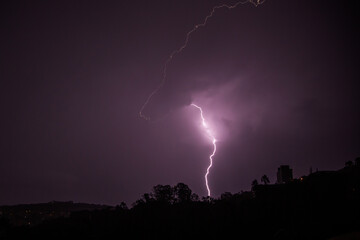 lightning in the night sky