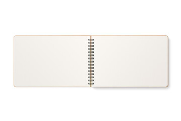 Spiral bound notebook mockup template with Kraft Paper cover isolated on a transparent background,...