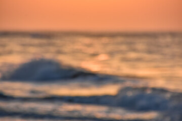Wave sea beach and sunset sky abstract background. Nature and summer concept background, Beach view...
