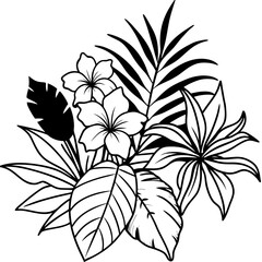 black and white flowers