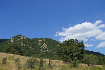 Obraz premium landscape nature mountains forest greenery blue sky Bulgaria