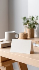 Clean Postcard Mockup Wooden Surface