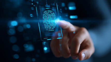 Fototapeta premium Person setting a strong password on a touch screen, Cybersecurity, vector style