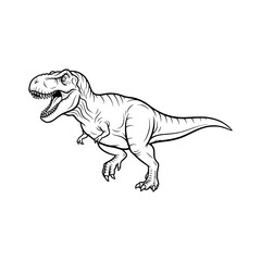 Obraz premium Realistic t-rex dinosaur in sketch style, suitable for history, science, and nature topics. Vector Illustration