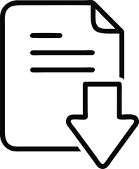 Vector file folder download icon with shadow, a web symbol for digital communication and technology