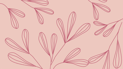 Pale Pink Botanical Drawing Background