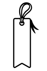 Fototapeta premium Simple Black and White Blank Bookmark Tag with Ribbon Vector - Customizable Design Element