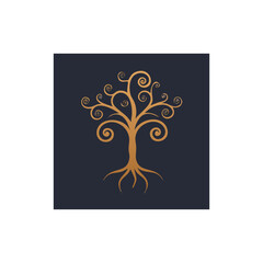 Obraz premium Intricate tree of life design with swirling roots vector art design 