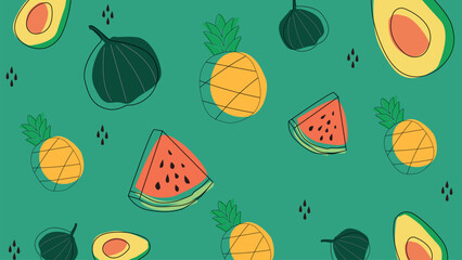 Tropical fruit mix background