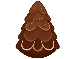Decorative pine cone Christmas design, transparent background 