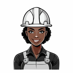 Stylized Construction Worker Image vector Isolated on white background.