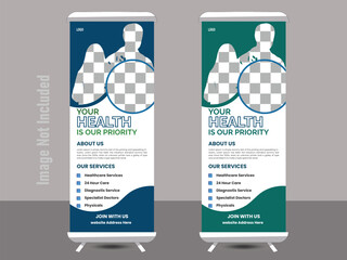 Creative Medical Roll up Banner Design Templated