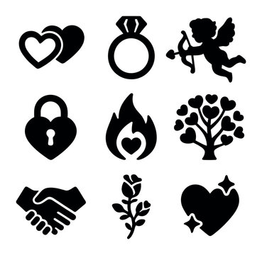 Multi-Party Agreement Icons. Solid, filled icons set of multi-party agreements: multiple hands, co-signers,